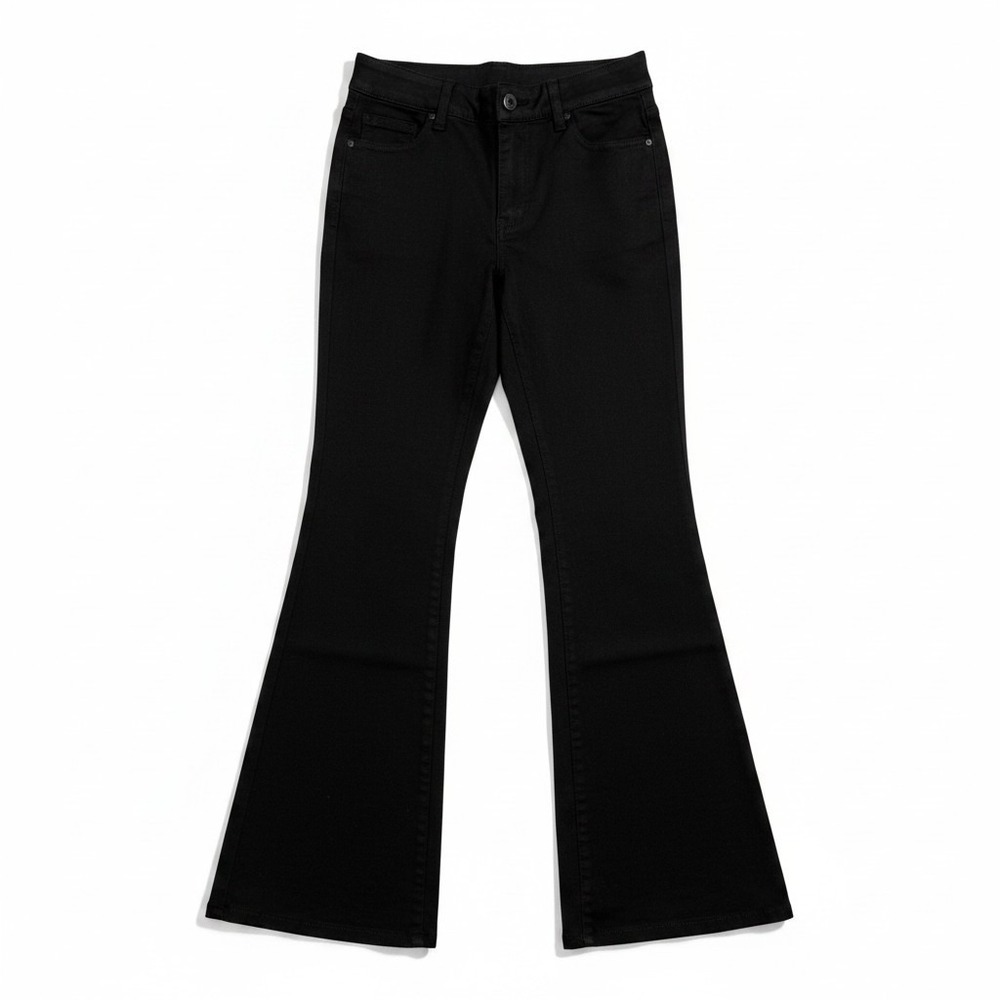 Spanx Womens XL Black Flare Leg Jeans High Rise Pull On Slimming Casual Classic